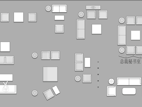  办公室沙发cad图库 