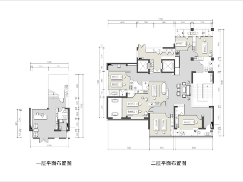  兩層美容SPA會(huì)所cad平面圖 