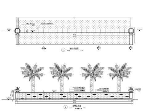  景墙详图cad大样图 