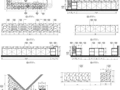  吧台柜台餐台柜子CAD图库 