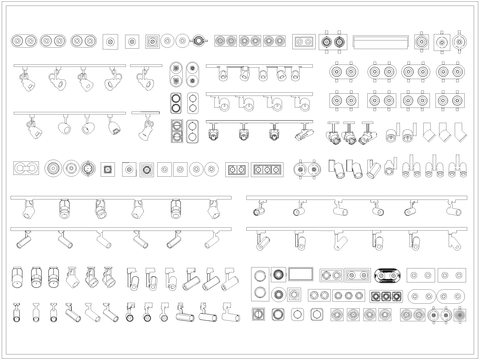  照明灯具筒灯射灯CAD施工图 