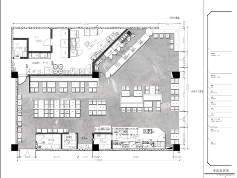  200㎡连锁快餐店cad平面图 