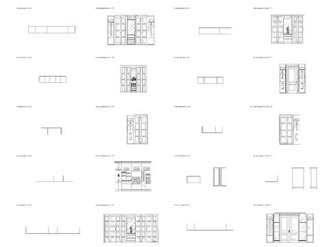  简欧衣柜平面图cad图库 
