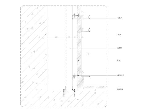  大理石石材踢脚线剖面节点大样图 