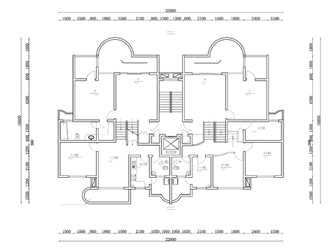  326m²公寓住宅cad平面图 