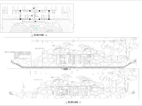  瀑布CAD节点大样 