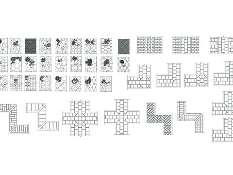 中式路面拼花CAD施工图 