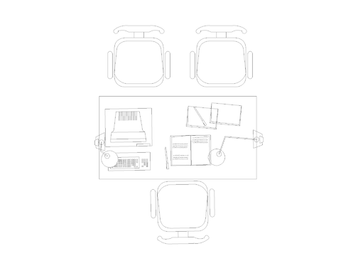  办公家具CAD平面图 