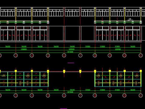  办公楼改造轻钢雨蓬cad节点图 