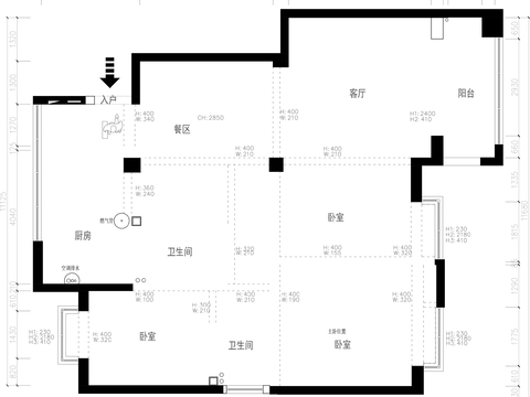  121㎡创意设计cad平面图 