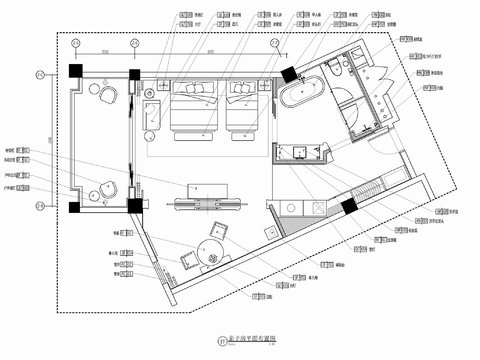  85㎡親子雙床房CAD施工圖 