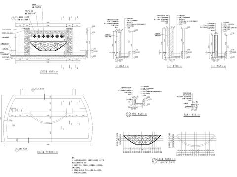  水景墙cad大详图 