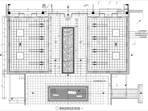  小區(qū)入口鏡面水景cad施工圖 