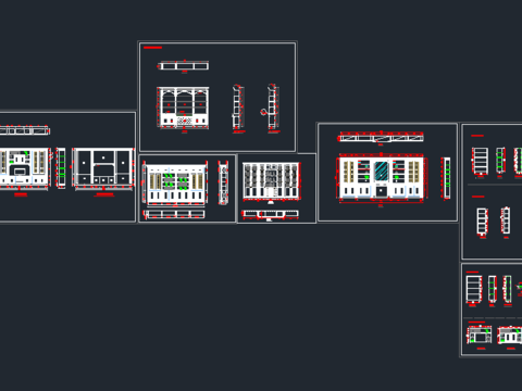  书柜CAD图纸图库 