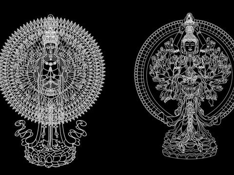  千手观音cad图库 