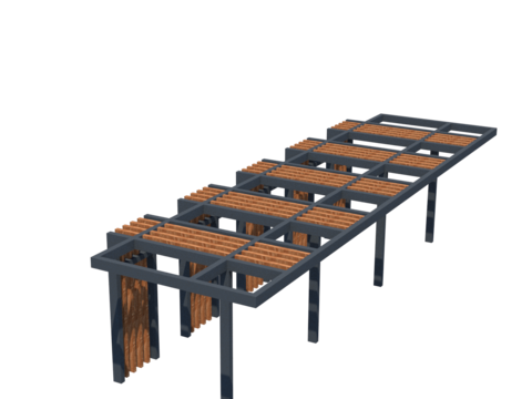  多功能廊架cad平面图 