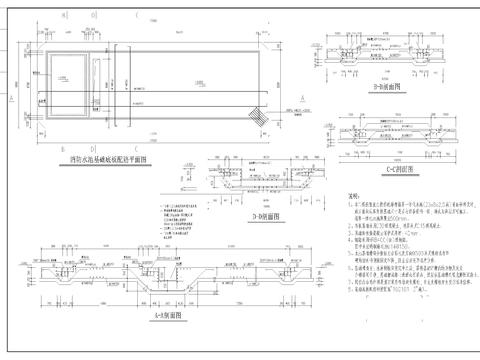  消防水池基础底板配筋cad平面图 