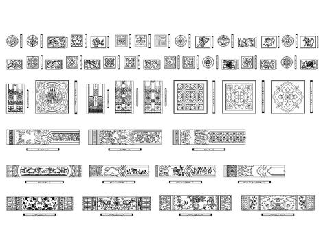  木制雕花cad图库 