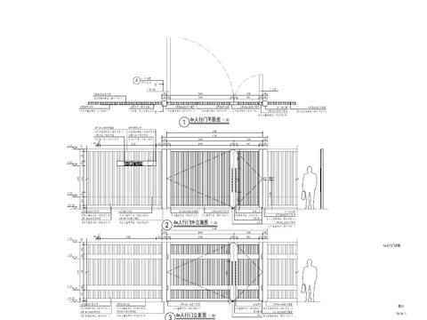  铁艺围墙cad大样图 