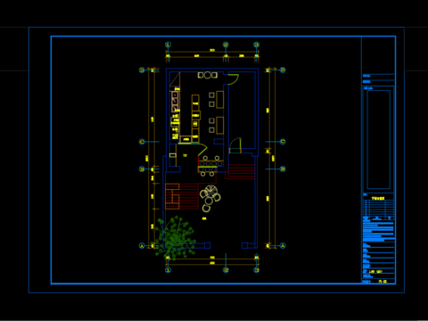  咖啡馆全套cad施工图 