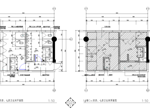  卫生间cad施工图 