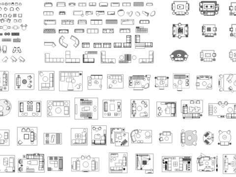  沙发凳子cad图库 
