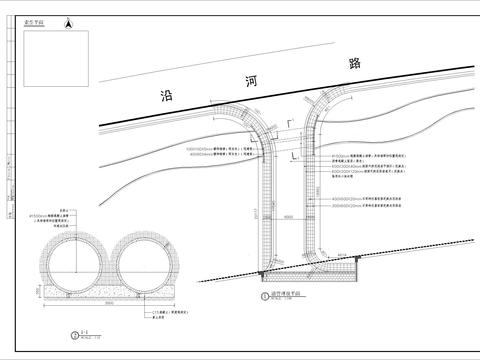  河道路段CAD施工圖 