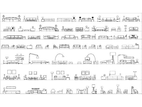  家居立面cad图库 