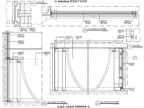  轻奢浴缸cad大样图 