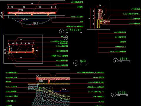  防腐木桥木栈道节点大样 