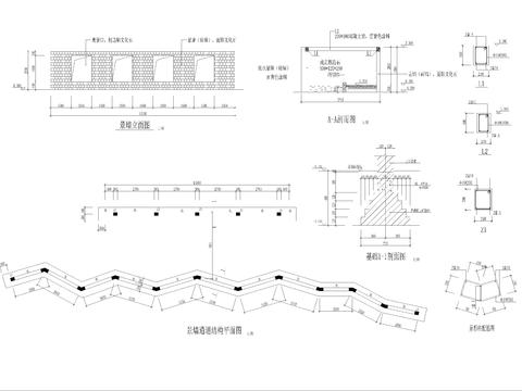  景墙通道cad大样图 