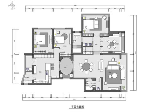  200㎡大平層家裝 家裝 私宅 樣板房 大平層cad施工圖 