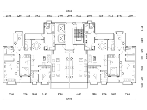  438m²公寓住宅cad平面图 