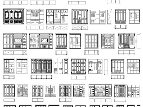  衣柜设计cad图库 