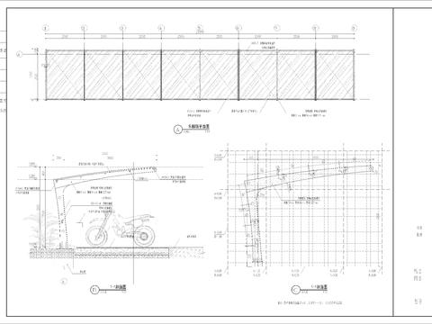  停车棚CAD施工图 