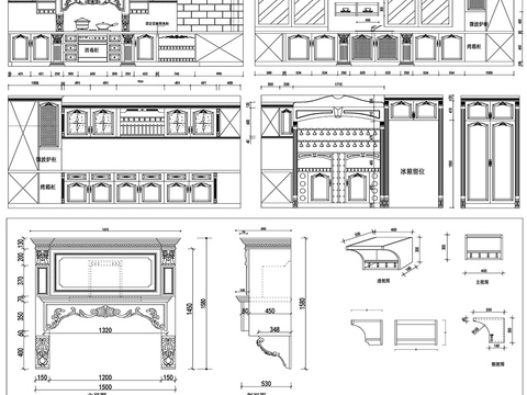  橱柜设计cad图库 