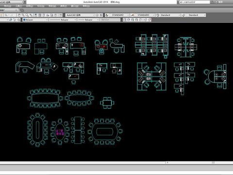  办公桌椅cad图库 