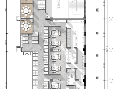  500㎡中餐厅cad平面图 