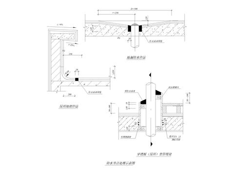  放水构造图CAD节点大样 