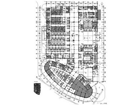  医院室内装修全套cad施工图 