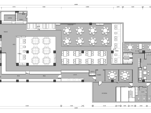  港式茶餐厅餐馆酒楼cad平面图 