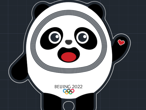  吉祥物冰墩墩cad图 