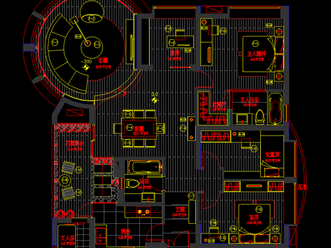  保利绿洲C户型样板房CAD施工图 