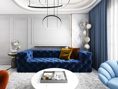  美式定制家居cad施工图 