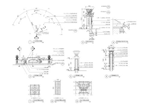  欧式景墙cad大样图 