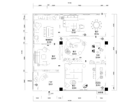  软装馆cad平面图 