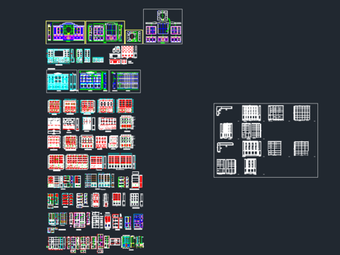  中式古典风格书柜CAD图库 