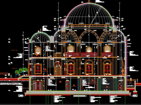  欧式教堂cad平面图 