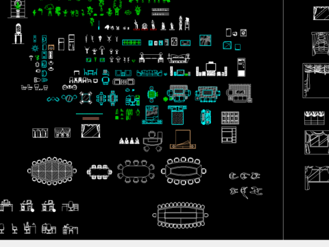  室内平面图块cad图库 