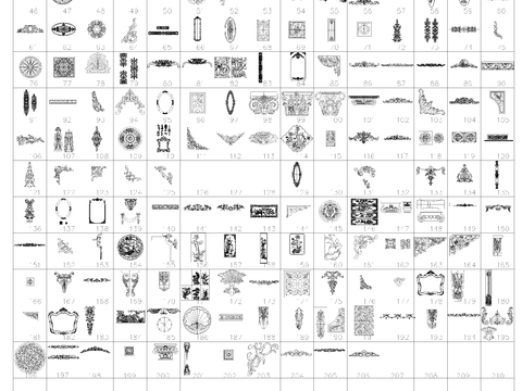  整木定制欧式雕花cad图库 